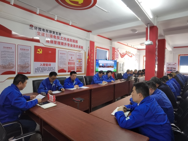 2025年3月，在支部學習會之余，計控電儀部黨支部書記王文波帶領黨員領導干部認真梳理一二期檢修項目計劃.jpg